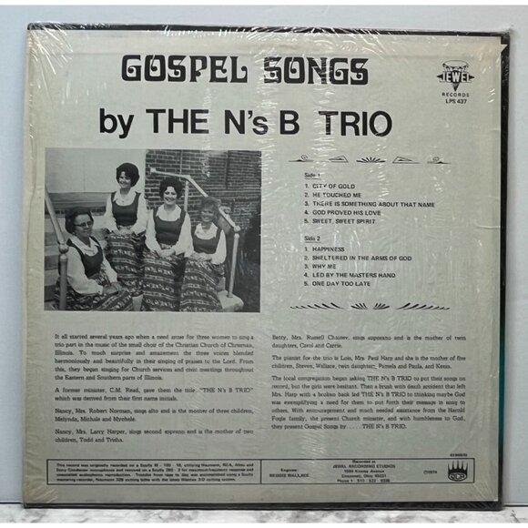 The N's B Trio Gospel Songs Vinyl LP 1974 Jewel Records LPS 437 Christian - Picture 5 of 6